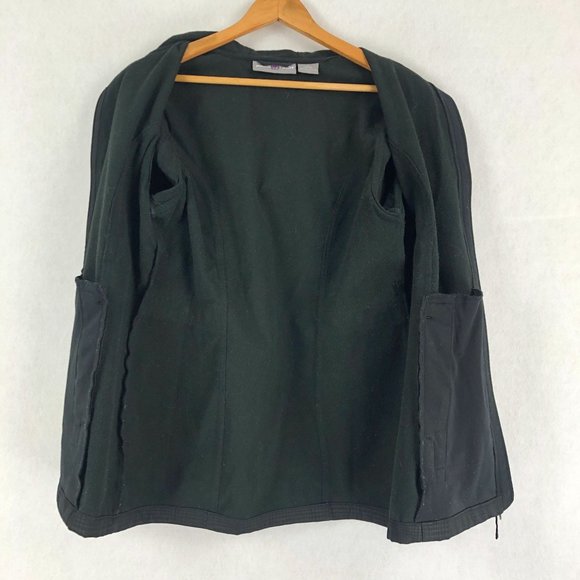 Free Tech Women's Size Medium Rich Black Print Jacket Hood Full Zip Long Sleeves - Picture 10 of 13